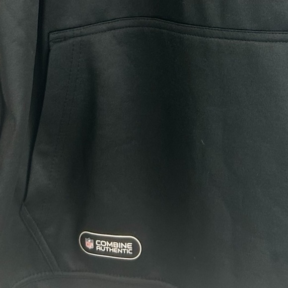 NFL Patriots Team Apparel Mens XL Black Pop Over Hoodie Combined Training LOGO - Picture 4 of 9